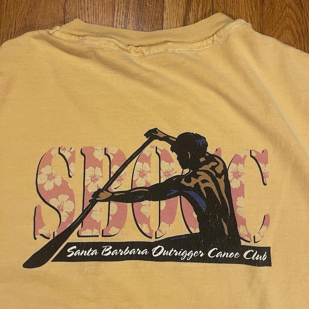 Vintage Single Stich Double Sided  Canoe Graphic Tee Anvil MADE IN USA size L
